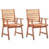 VidaXL Set of 2 Outdoor Dining Chairs with Cushions, Patio Seats, Dining Room Chairs, Patio Furniture 3064329
