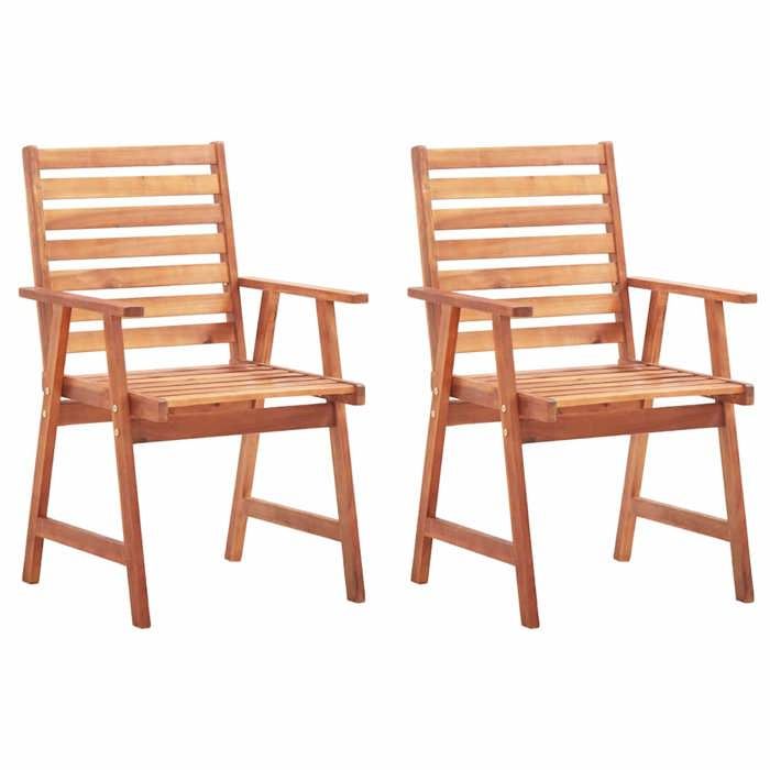 VidaXL Set of 2 Outdoor Dining Chairs with Cushions, Patio Seats, Dining Room Chairs, Patio Furniture 3064329