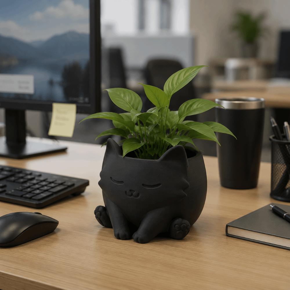 Ornaments Cat Shaped Flower Pot Lovely Plant Container For Plant Lovers Succulent Flower Pot Table
