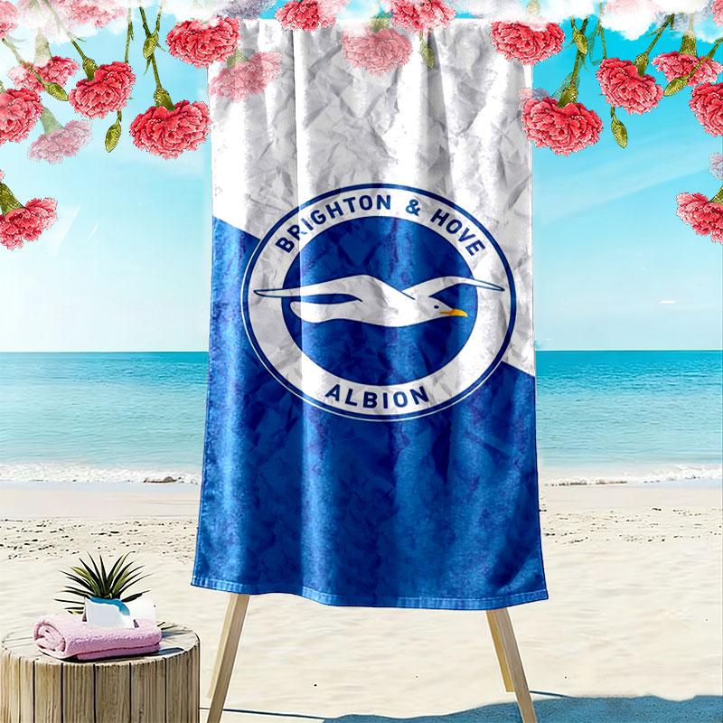 Brighton & Hove Albion Druck Strandtuch, Großes Weiches Schnelltrocknendes Handtuch für Strand Camping Schwimmen