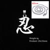 1pc Stainless Steel Ninja Pendant Necklace - Chinese Character 'Ai Qing' Symbol of Good Fortune And Love Affection for Couples