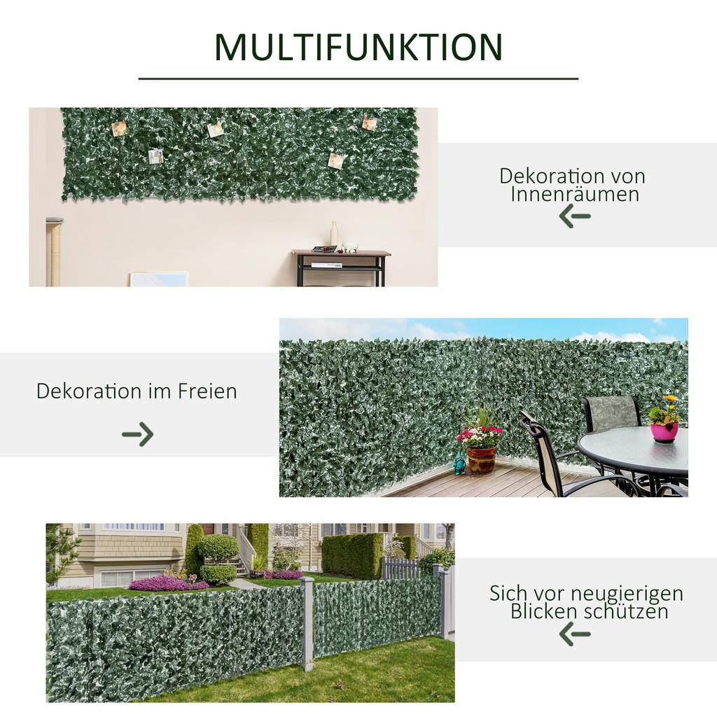 Artificial Hedge Privacy Screen, UV Protected Privacy Screen, Green Balcony Privacy Screens, Fence Privacy Mesh with Leaves, Hedge Fence, 300 x 150 cm