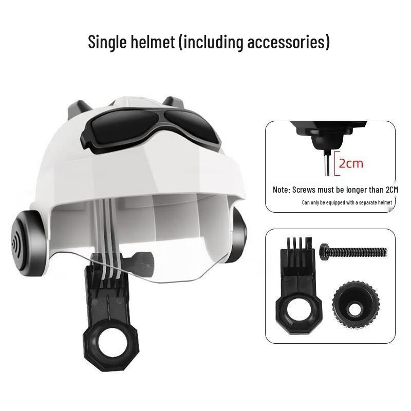 JINGRUIXIANG Electric Vehicle Phone Holder with Bear Sunshade Helmet