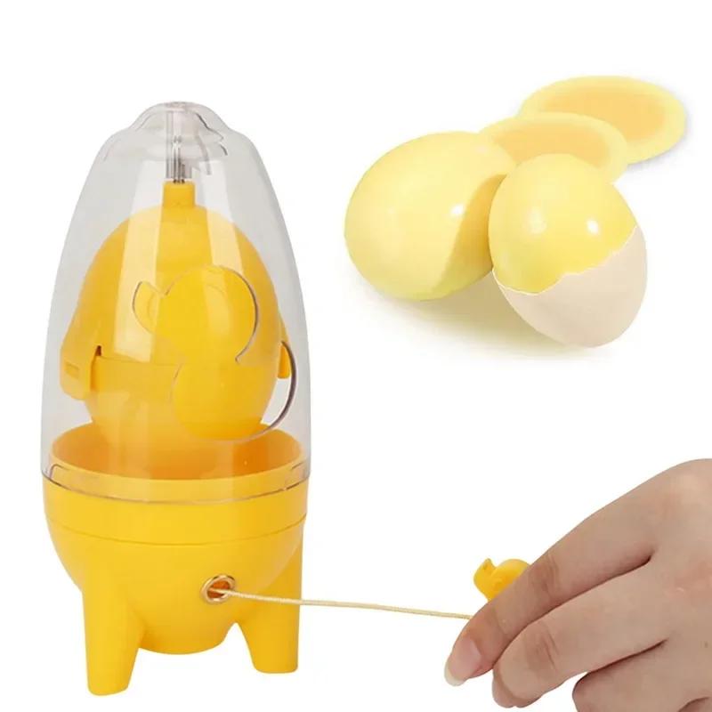 Mixing Eggs Spin Manual Shaker Gadget Golden Whisk Stiring Maker Puller Cooking Baking Kitchen Tools Accessories