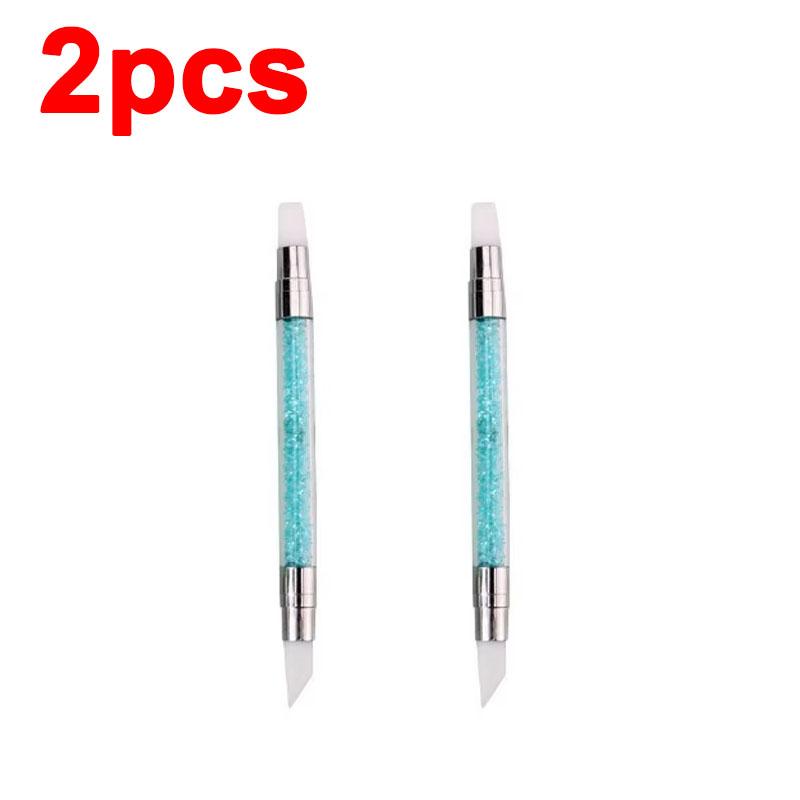Rhinestone Applicator Pencil Dual-Ended Silicone Head Carving Dotting Pen Nail Dot Pen Stone Picker Refill Manicure Tools DB05