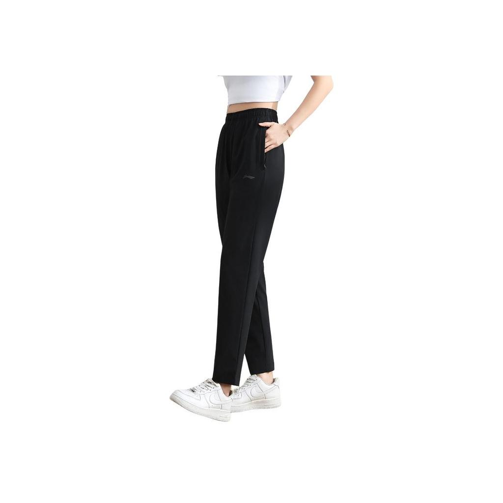 Li Ning Casual Running Tapered Loose Knit Sports Pants Women Pants Standard-Black AYKT525-1