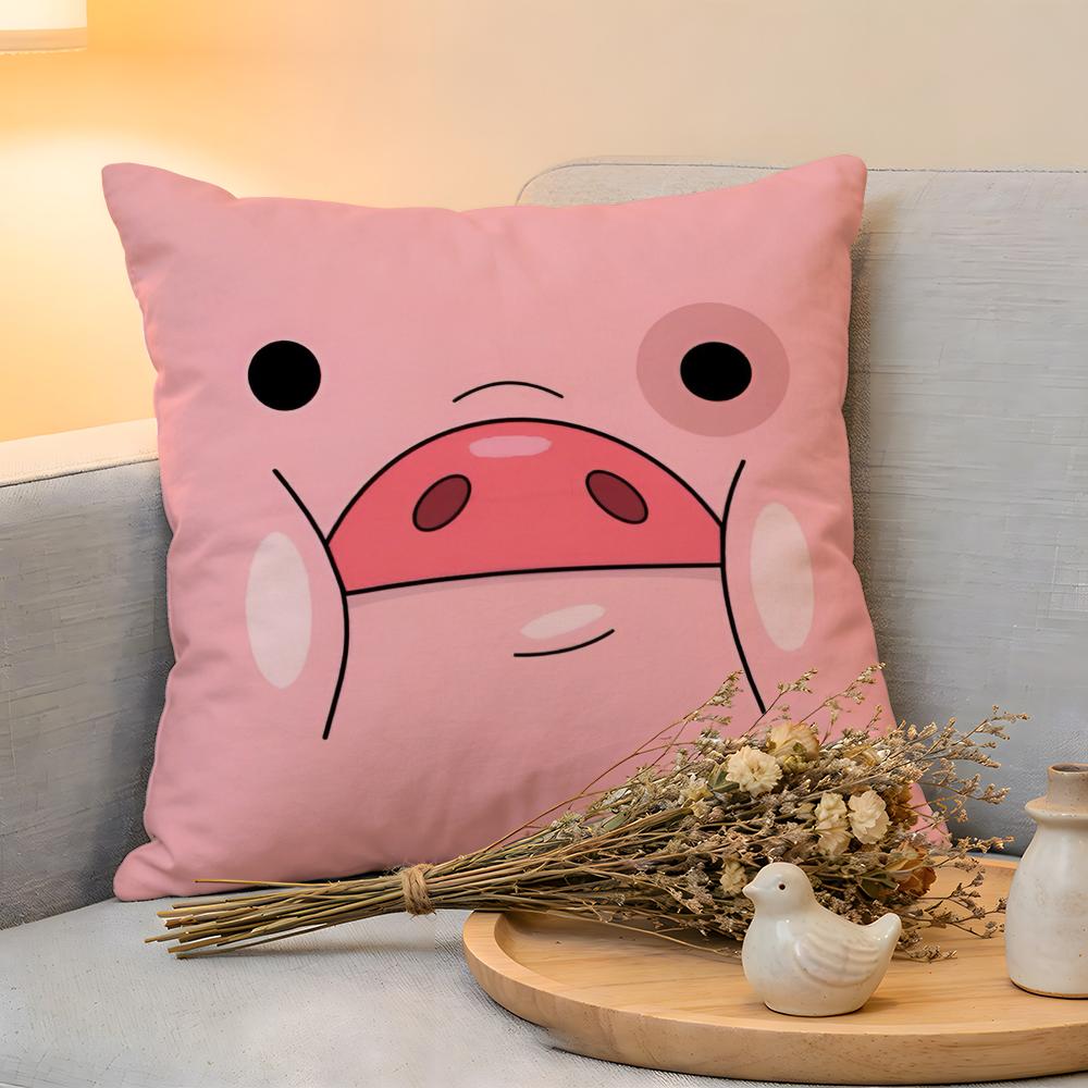 Cushion Cover  Linen  SkinFriendly Soft Decorative Case for Sofa Home Decor Cute Anime Pink Pig Kwaii Cartoon Pillow cover