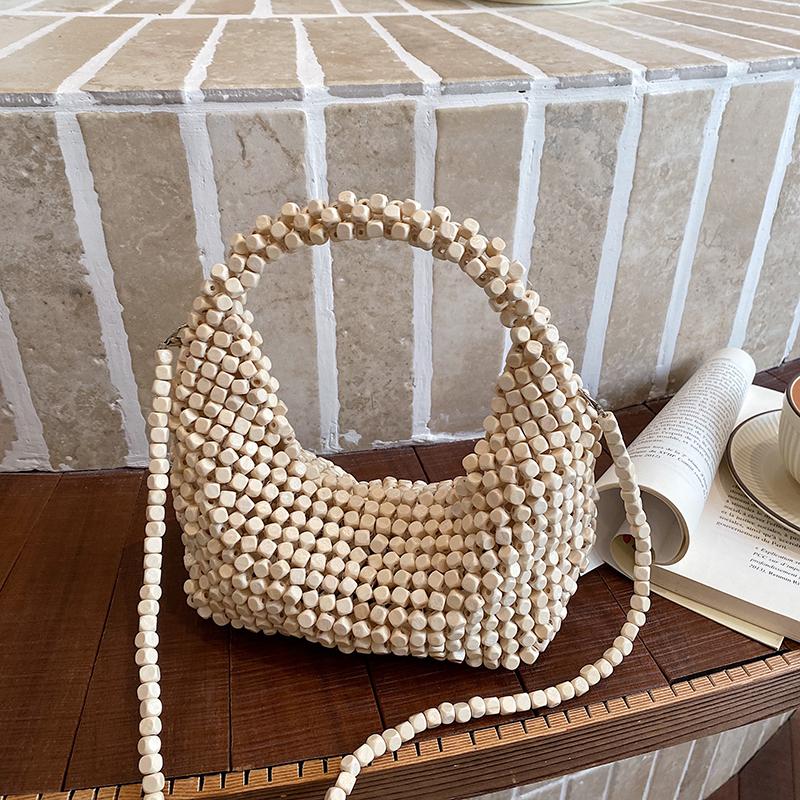 Luxury Pearl Evening Bag Party Purse Wedding Clutch Bag Summer Handmade Beading Handbag Crossbody Mini Small Phone Bag Beach