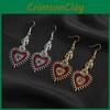 Heart Retro Gothic Earrings With Bloodshot Eye And Bat Motif For Punk Enthusiasts Fashion