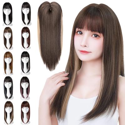 TefuRe Perücken-Look, Extensions, Halloween, Cosplay, kurz, lang, Teilperücke, Pony, Perücke, Wirbel, natürliches schwarzes Haar, Haarteil, graues Haar verstecken, dünner werdendes Haar verstecken