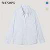 [shs Miss] Stripe Open Collar Pocket Shirt Swwstp12100