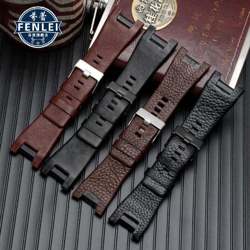 Echtes Lederarmband für Diesel DZ1216 DZ1273 DZ4246 DZ4247DZ287 Kerbe Armband Herren-Uhrenarmbänder Armbanduhren 32×17MM Armband