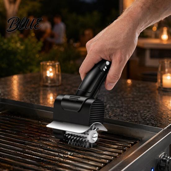 Splash-proof Grill Cleaning Tool Electric BBQ Brush Cordless Type-C Rechargeable Brush with High-Speed Motor Cleaner Guard Splash Guard Stainless