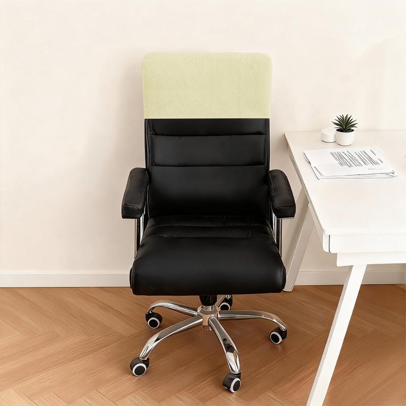 Stretchable Chair Headrest Cover, Soft Plush Rectangular Slipcover Fit 40-50cm Headrests for Office Computer Chair, Furniture, Recliner Chair