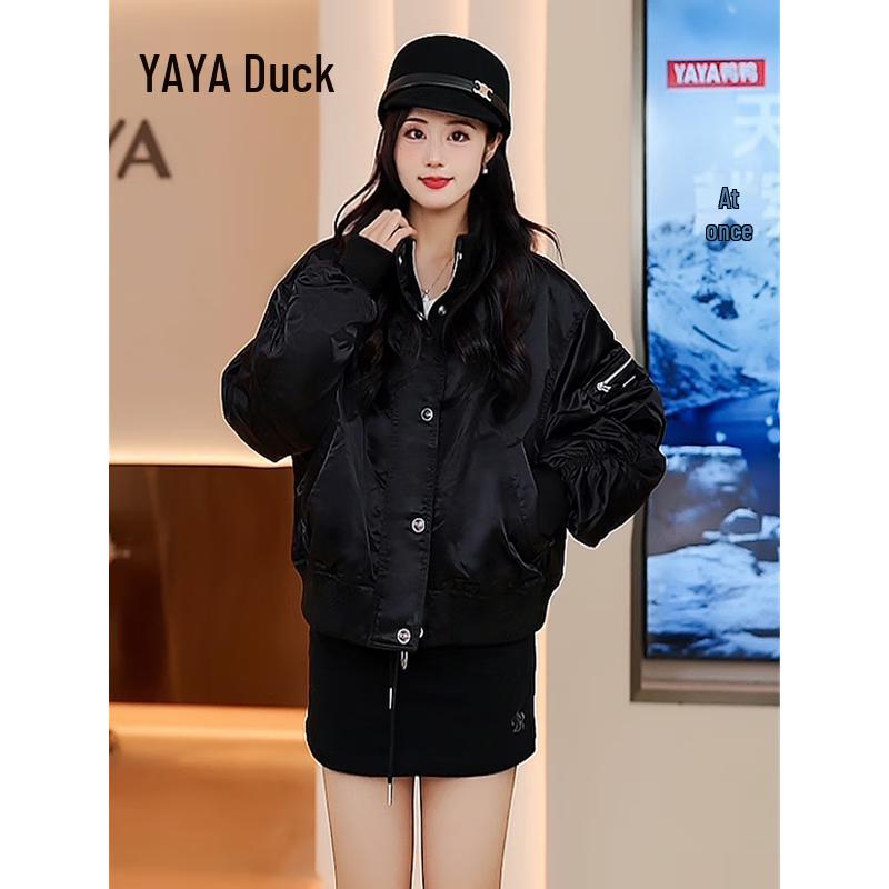 

YAYA Women s YE4B611927W Stand Collar Short Down Jacket L