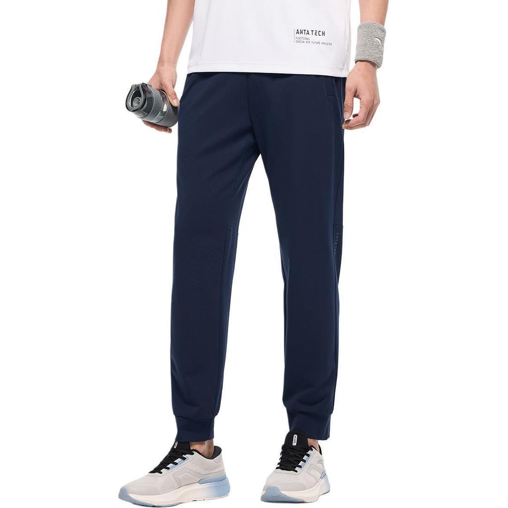Anta Slim Fit Comfortable Stretch Lightweight Jogger Knit Sports Pants Men Bottoms Midnight-Blue 152427302-1