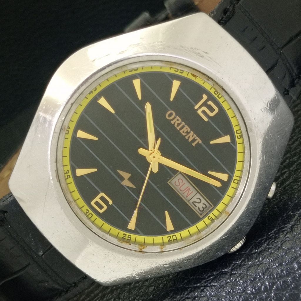 

ВИНТАЖНЫЕ МУЖСКИЕ ЧАСЫ ORIENT AUTOMATIC 46941 ЯПОНИЯ С ЧЕРНЫМ ЦИФЕРБЛАТОМ a700161-5 R201-a700161