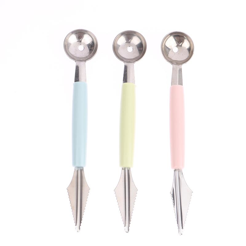 Double-Head Stainless Steel Fruit Platter Ball Digger Corrugated Carving Knife
