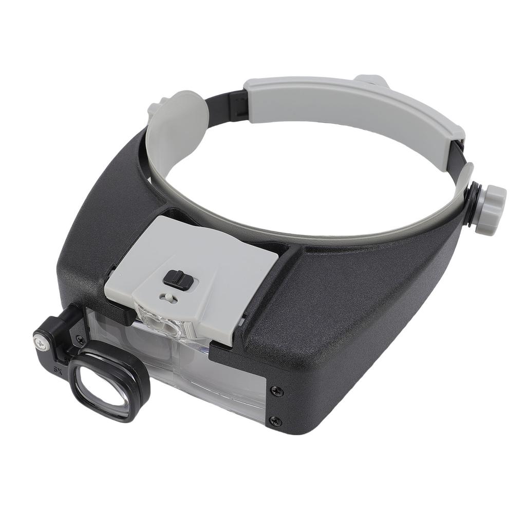 2 LED Head Mounted Magnifier Adjustable Magnifying Glass with Light for Hobbies Crafts Watch Repairs