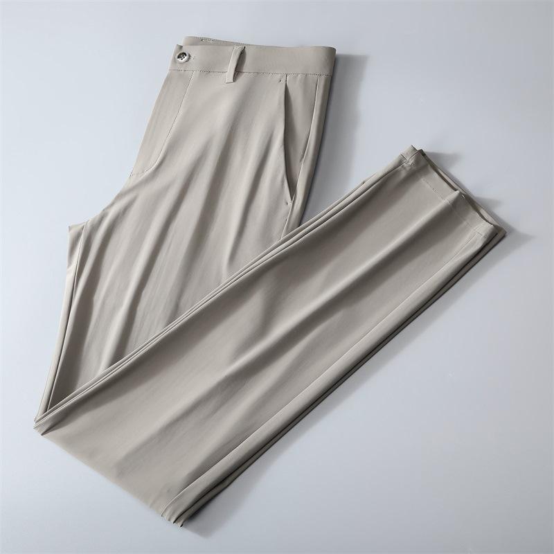 Vår og sommer Ny stil hengende high-end løse bukser, silkemyke business fritidsbukser, bukser uten stryking, løse bukser med rett ben