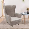 Thicken Velvet Wing Chair Cover Stretch Spandex Armchair Covers Warm Relax Sofa Cover Couch Slipcovers With Seat Cushion Covers