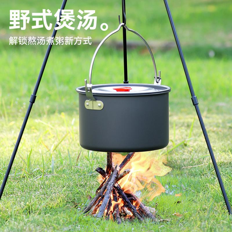 Outdoor camping picnic equipment Full set of camping pots, cooking utensils, kettle sets, pot sets, hanging pots, camping cookware supplies