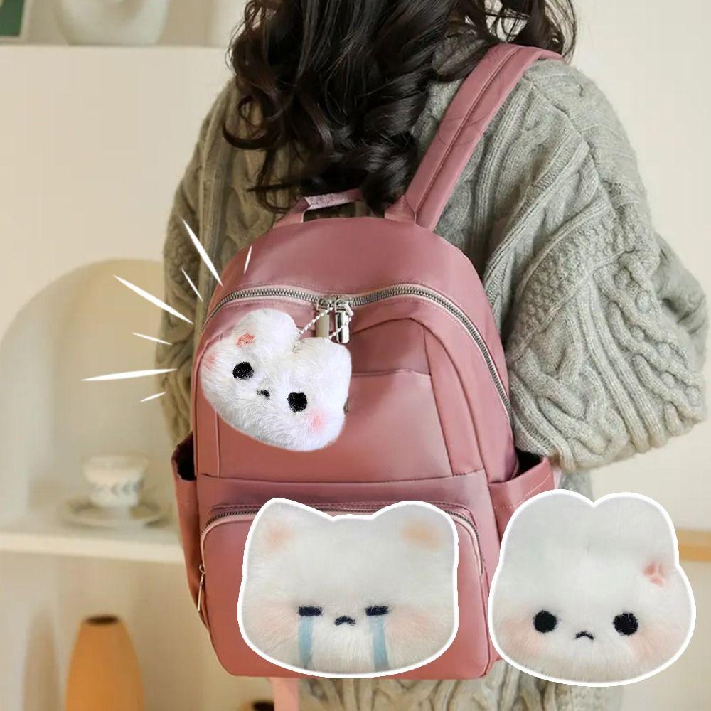 

Stuffed Doll Rabbit Pendant Make A Sound Bag Pendant Cute Backpack Key Chain Bag Decoration A