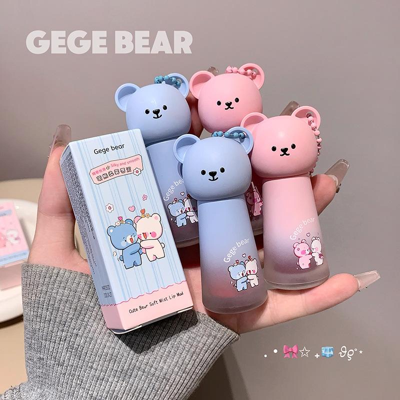 Makeup Gege Bear Xiong Soft Mist Lip Mud: Velvet Matte, Non-Drying, Waterproof Lip Glaze.