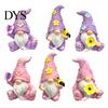 Garden Gnome Statues for Outdoor Decor Halloween Resin Statue, Spring Butterfly Bird Flower Macaron Color Gifts Figurine Patio, Hand Painted