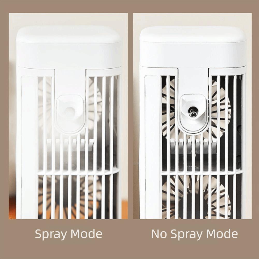 Dual Spray Portable Air Conditioner Ultrasonic Atomization Electric Fan USB Air Cooler Desktop Use