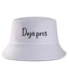 Dj Pris(e) Letter Bob Imprim Reversible Bucket Hat Women Unisex Travel Casual FisherUnisex Cap Girl Boy Cotton Panama Hat