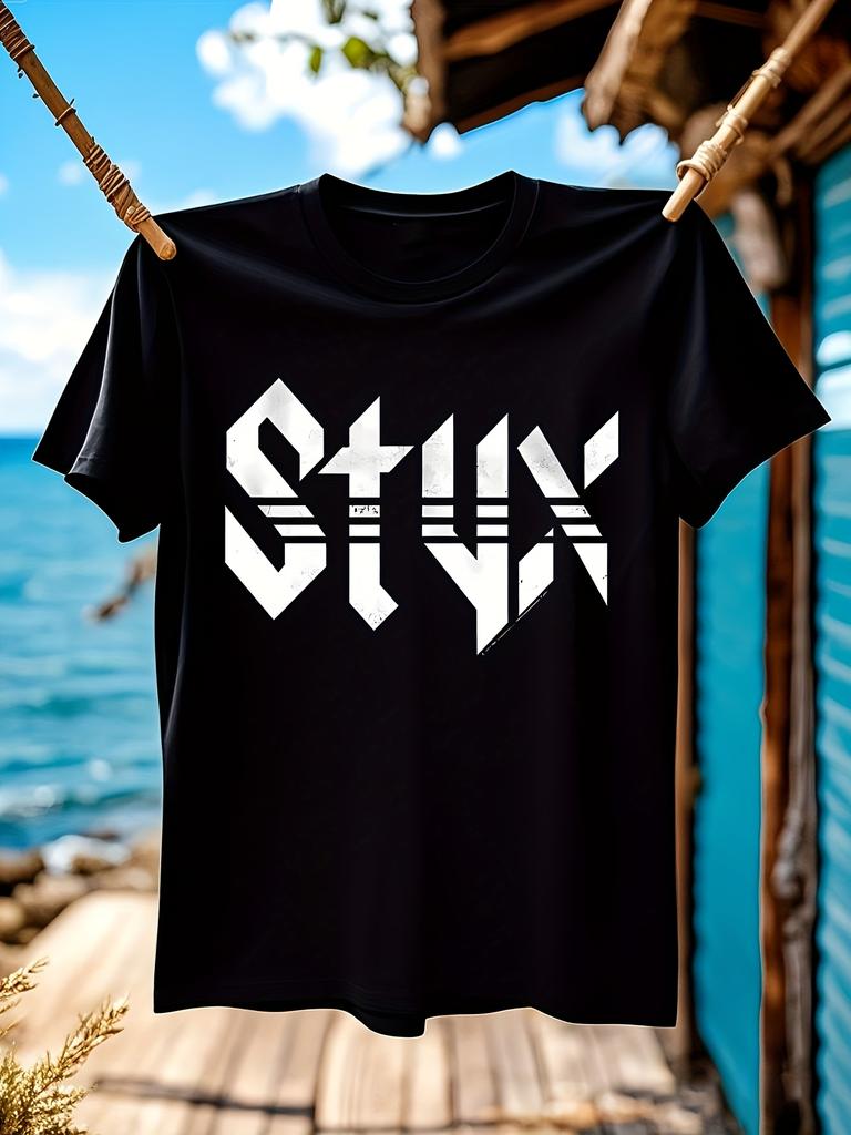 Styx Band Graphic Tee - Black with Bold White Logo T-shirt