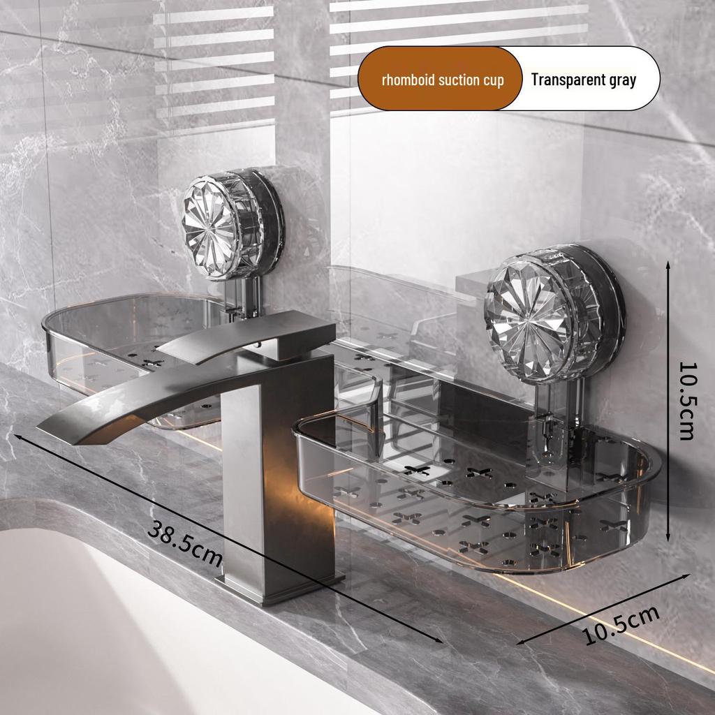 Nástěnná police na přísavky bez vrtání - Úložný box do koupelny bez poškození