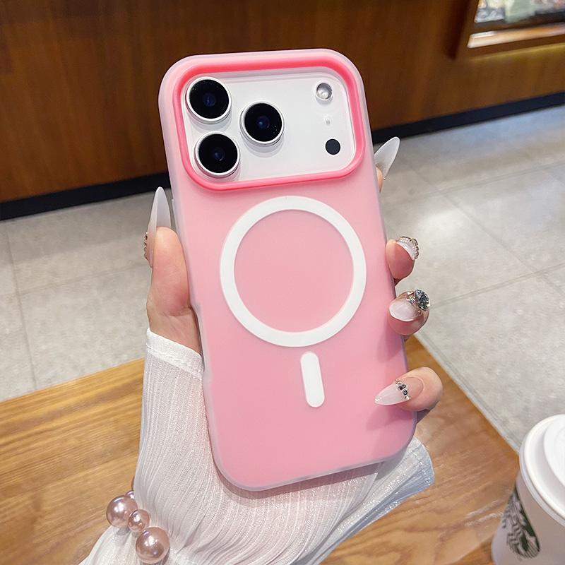 Luxury 2 in1 Candy Magnetic Wireless Charging Case for IPhone 17 Air 12 13 14 15 16 Pro Max TPU+PC Shockproof Bumper Cover