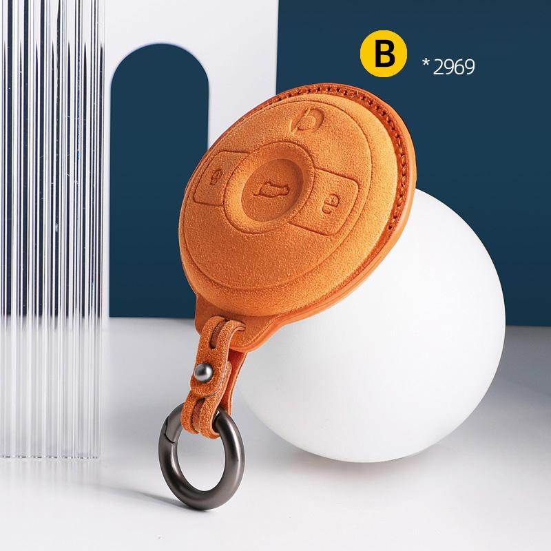 For Mercedes Benz SMART Fortwo 1 BRABUS 1  Barbos SMART Suede Remote Car Key Case Shell Keychain  for Benz Smart Elf Key