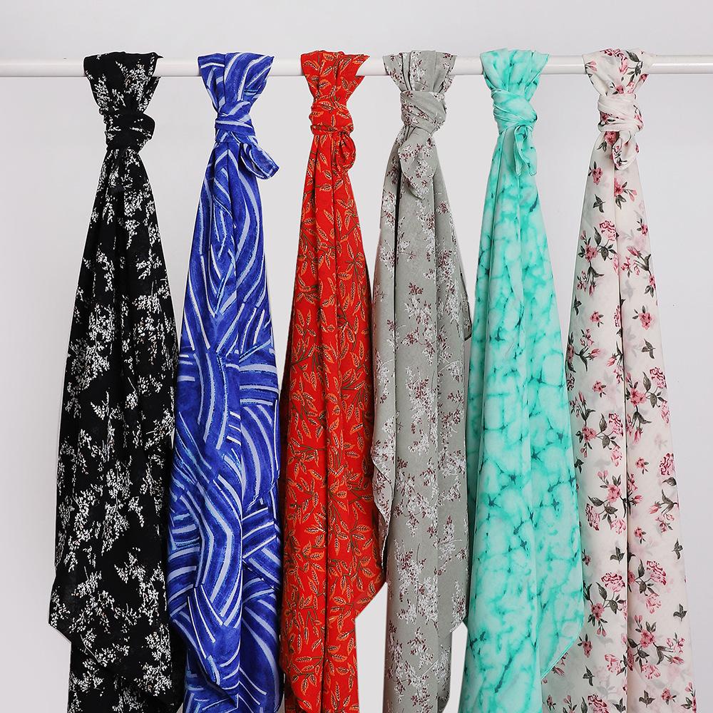 New Printed Hijabs Shawl Bubble Chiffon Hijabs Woman Design Flower Shawls Muslim Scarves Headscarf Wraps Turbans Long Scarves