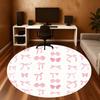 1PC Bow Pattern Round Chair Mat Area Rug - Non-Slip, Floor Mat for Office, Bedroom, and Indoor Decor -Gift D1127262