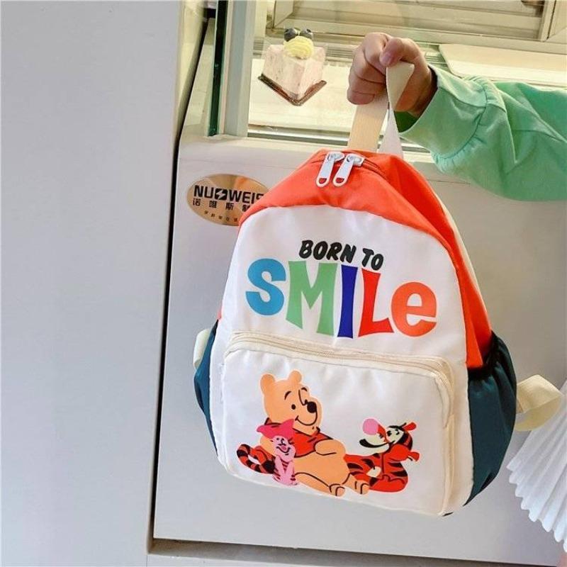 Cute Cartoon Bear Tiger Piglet Pattern Large Capacity Lightweight Backpack Fashion School Bag For Boys And Girls