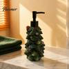Liquid Hand Soap Bottle Resin Christmas Tree Dispenser, Refillable Shampoo Empty Lotion Container, Pump for Bathroom Kitchen Countertop Container