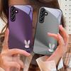 A Cute Light Blue Rabbit For Samsung A73 72 71 A70 56 55 54 A53 52 51 50 42 A35 A34 33 32 31 26 25 24 23 22 30 Glass Phone Case