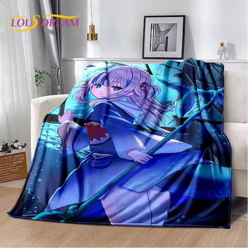 Gawr Gura Hololive Cute Anime Soft Plush Blanket,Flannel Blanket Throw Blanket for Living Room Bedroom Bed Sofa Picnic Cover Kid