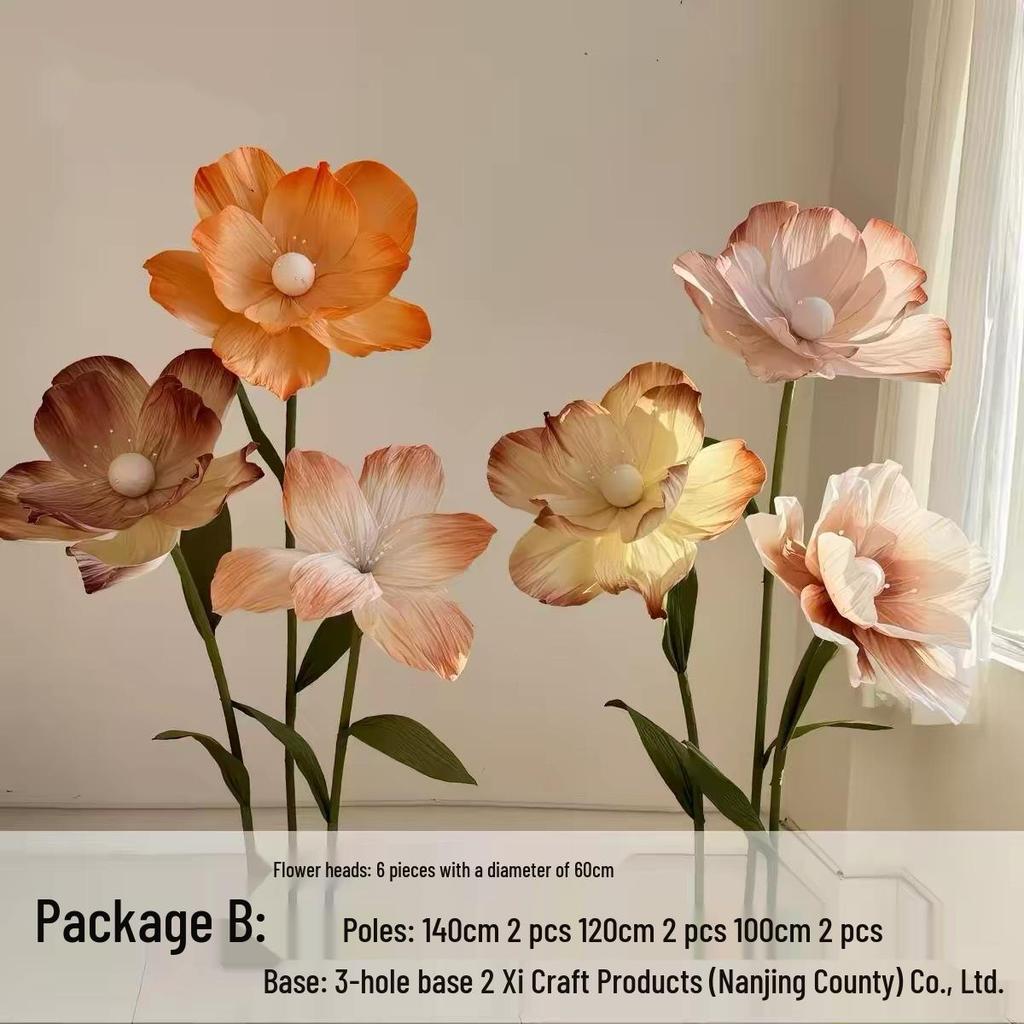Giant Coffee-Colored Autumn Paper Poppy Flowers for Wedding and Window Displays