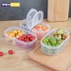 Dual Compartment Food Storage Container Plastic Sealed Easy Clean Reusable for Spices Herbs Lunch Kitchen Camping Office
