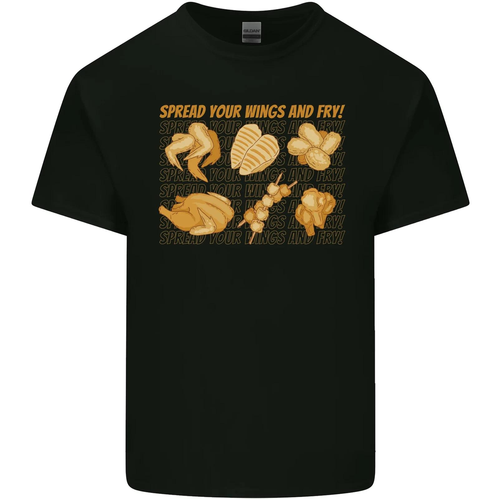 Spread Your Wings & Fry Funny Chicken BBQ Kids T-Shirt Childrens 4XL