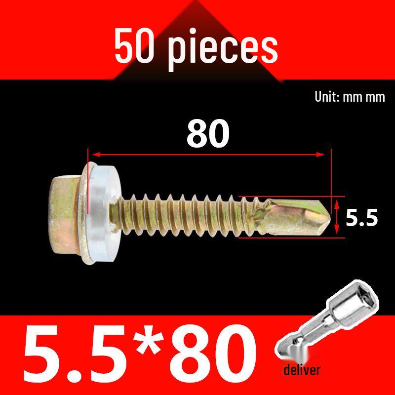 KI9S Stainless Steel Self-Drilling Hex Screw for Tile & Iron, M4