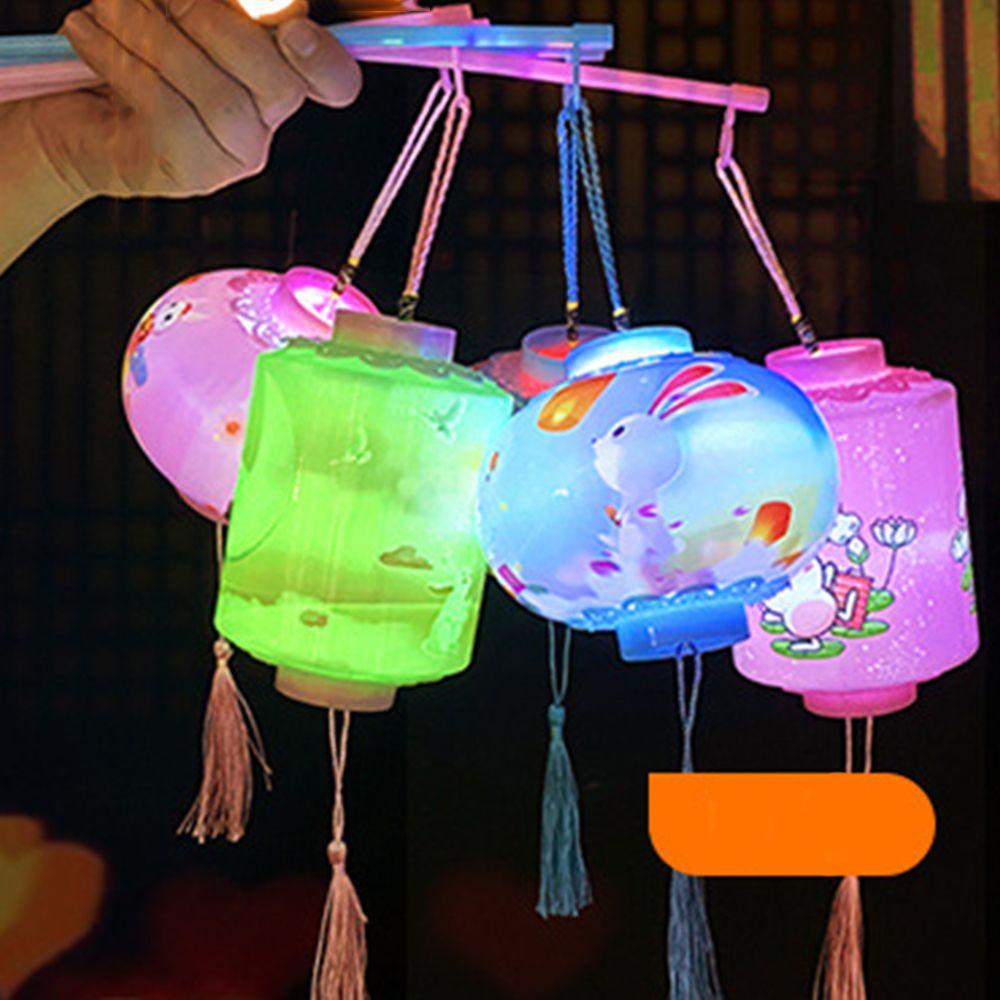 Colorful Handheld Kids Kindergarten Round Cylinder Chinese Party Festival Lanterns Children Toys LED Lanterns Mid-autumn Lamp