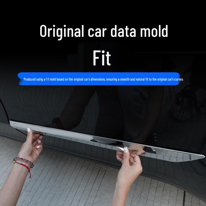 Tesla Model Y Front & Rear Door Protective Decorative Strips, Easy Installation.