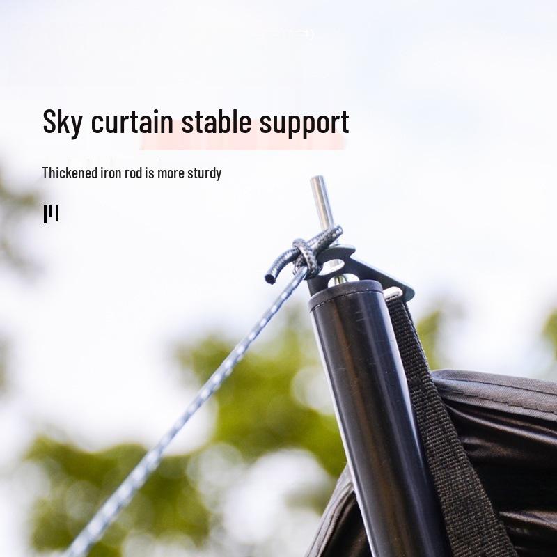 Butterfly-Shaped Black Glue Sunshade Tent - Outdoor Sun & Rain Protection for Camping and Picnics in Spring & Autumn.