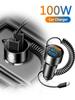 100W Car Charger With Type C Cable USB 12V Super Fast Charging Vehicle Adapter 2 In 1 For Volkswagen VW Polo Tiguan Passat Jetta PT1