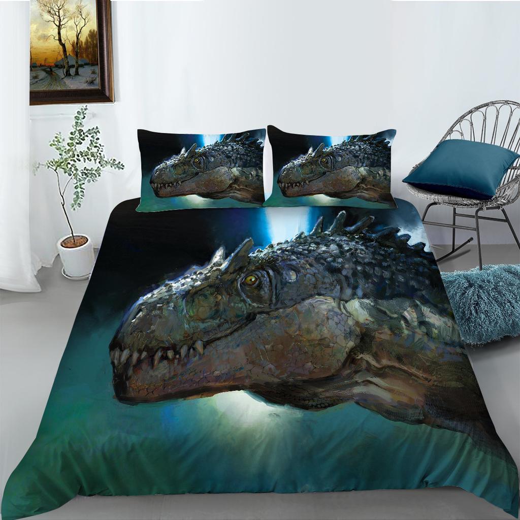 Cartoon Dinosaur Digital Print Bedding Set Two Or Three Pieces Digital Printing Polyester